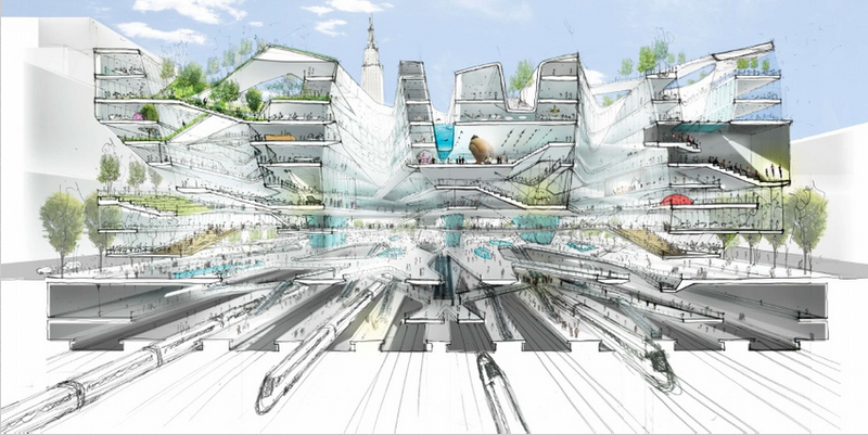 Illustration for article titled Four Glamorous New Penn Station Designs (That We Shouldn't Build Yet)